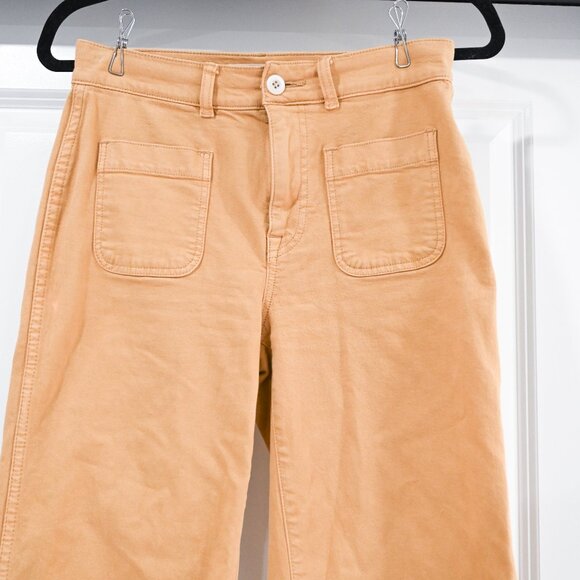 Madewell Size 25 Petite Emmett 2.0 Wide-Leg Crop Pants in Distressed Yellow - Picture 4 of 8
